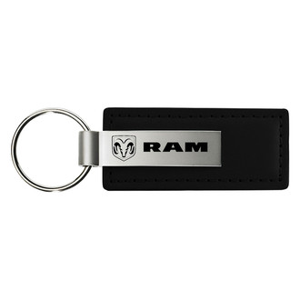 Autogold® - Ram Black Leather Key Chain