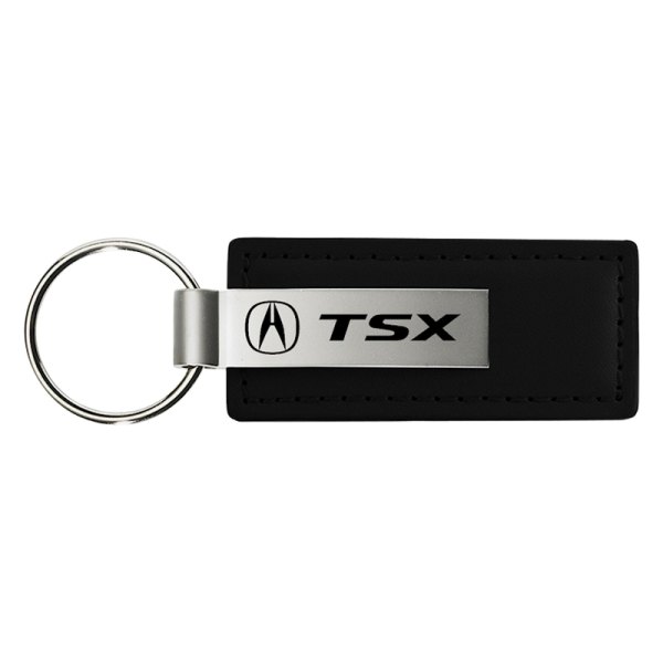 Autogold® - TSX Black Leather Key Chain