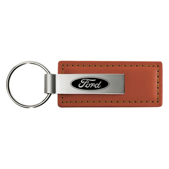 Autogold® - Ford Brown Leather Key Chain