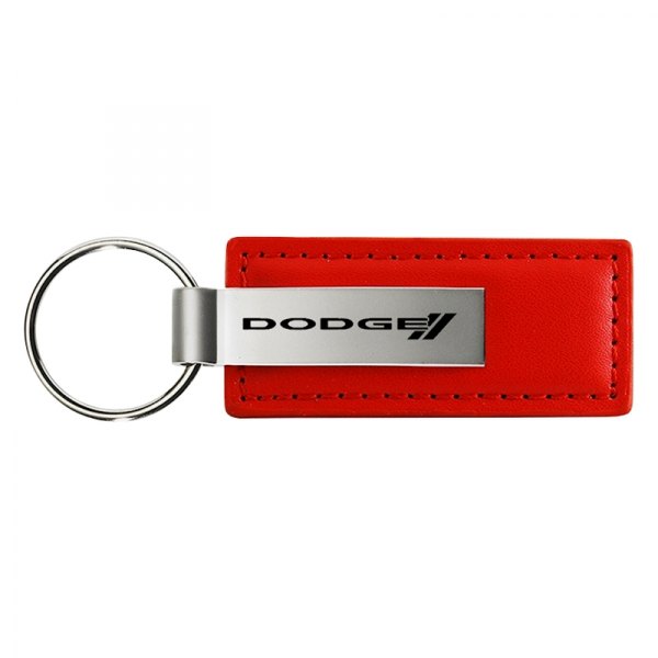 Autogold® - Dodge Stripe Red Leather Key Chain