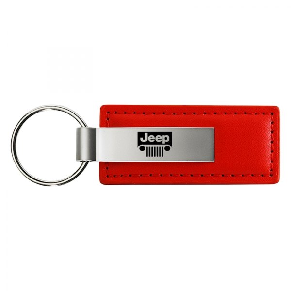 Autogold® - Jeep Grille Red Leather Key Chain