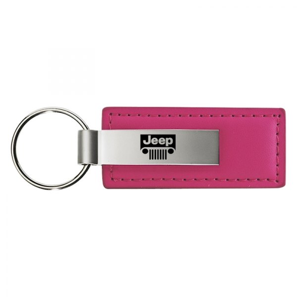 Autogold® - Jeep Grille Pink Leather Key Chain