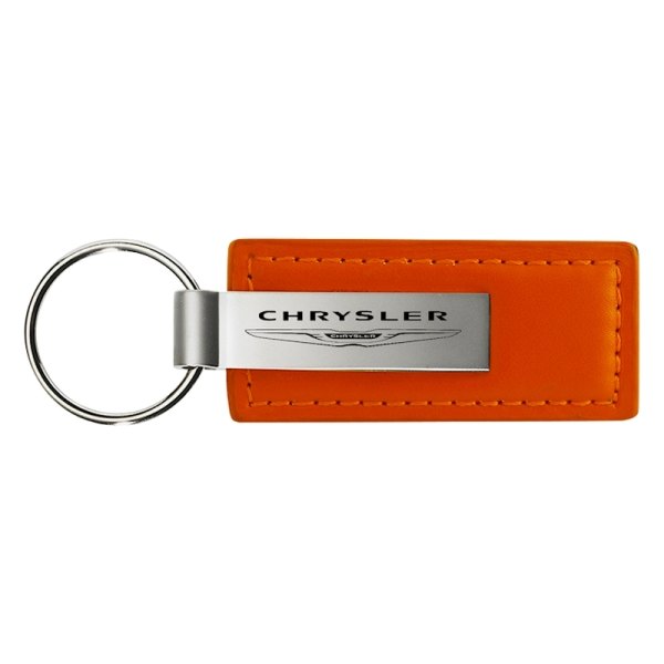 Autogold® - Chrysler Orange Leather Key Chain