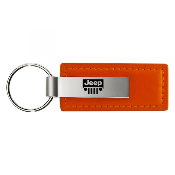 Autogold® - Jeep Grille Orange Leather Key Chain