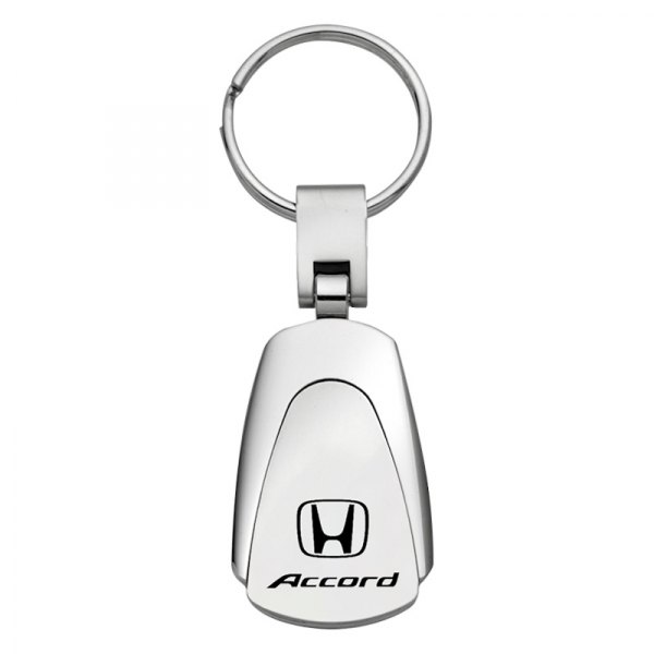 Licensed Black Teardrop Leather Key Chain For Honda Accord