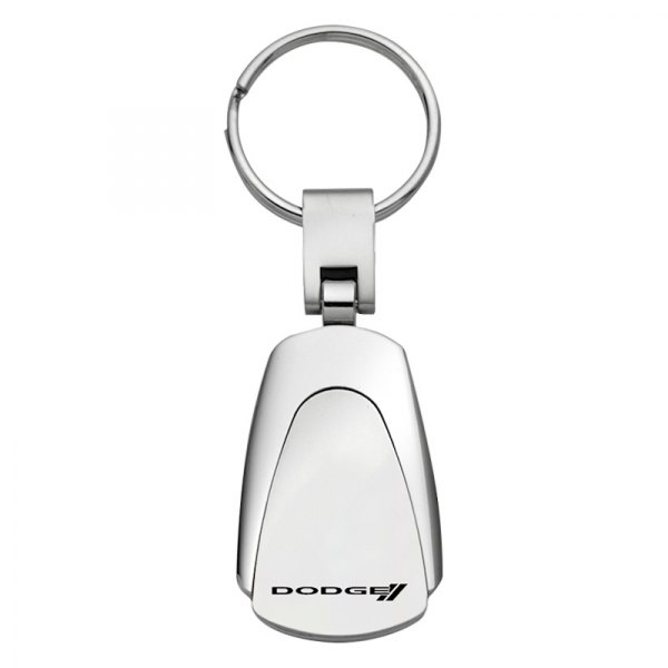 Autogold® - Dodge Stripe Logo Chrome Teardrop Key Chain