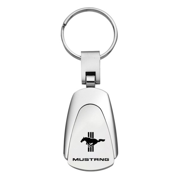 Autogold® - Mustang Tri-Bar Chrome Teardrop Key Chain