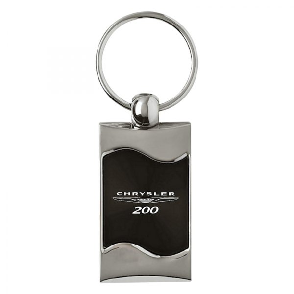 Autogold® - Chrysler 200 Black Rectangular Wave Key Chain