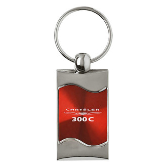 Autogold® - Chrysler 300C Red Rectangular Wave Key Chain