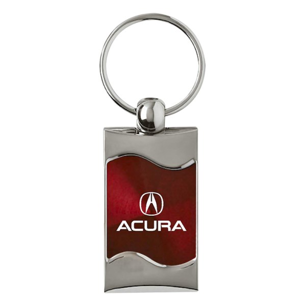 Autogold® - Acura Burgundy Rectangular Wave Key Chain