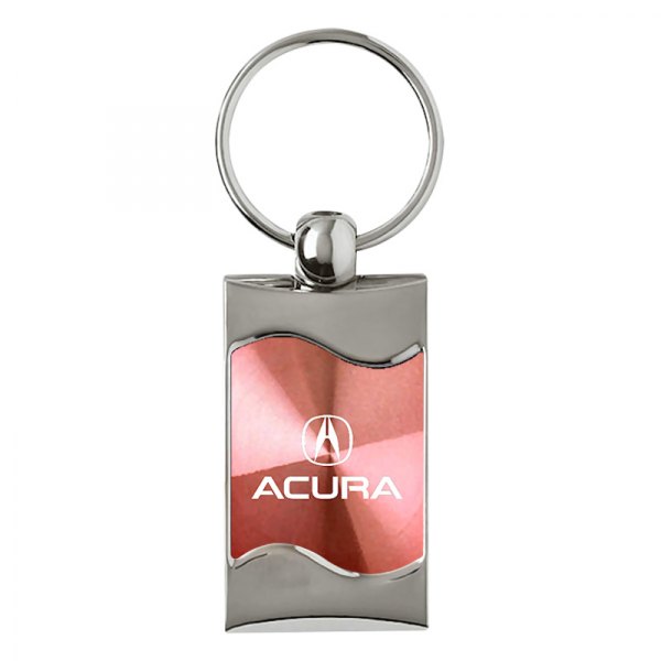 Autogold® - Acura Pink Rectangular Wave Key Chain