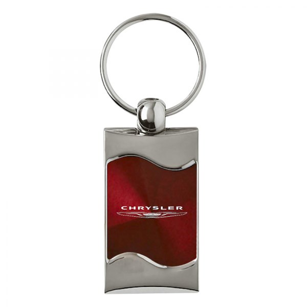 Autogold® - Chrysler Burgundy Rectangular Wave Key Chain