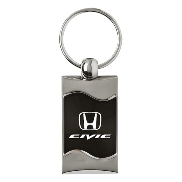 Autogold® - Civic Black Rectangular Wave Key Chain