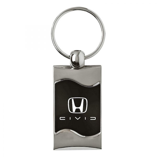 Autogold® - Civic Reversed C Black Rectangular Wave Key Chain