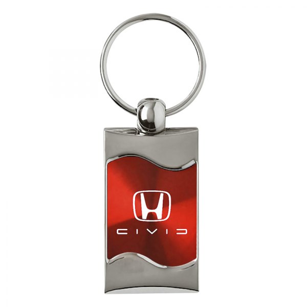 Autogold® - Civic Reversed C Red Rectangular Wave Key Chain