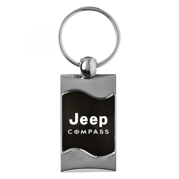 Autogold® - Compass Black Rectangular Wave Key Chain