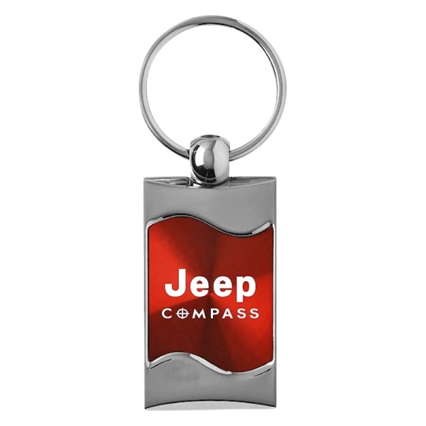 Autogold® - Compass Red Rectangular Wave Key Chain