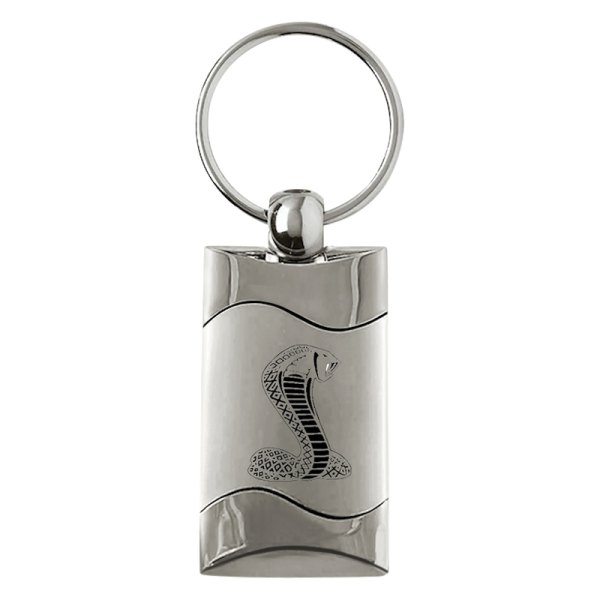 Autogold® - Cobra Satin-Chrome Rectangular Wave Key Chain