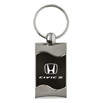 Autogold® - Civic SI Black Rectangular Wave Key Chain