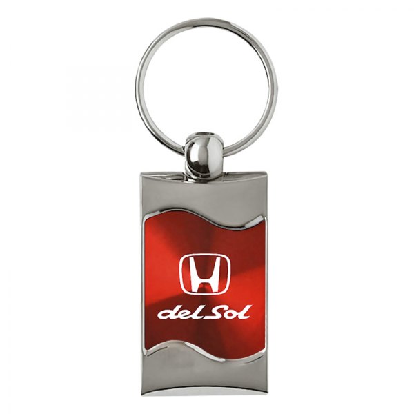 Autogold® - Del Sol Red Rectangular Wave Key Chain