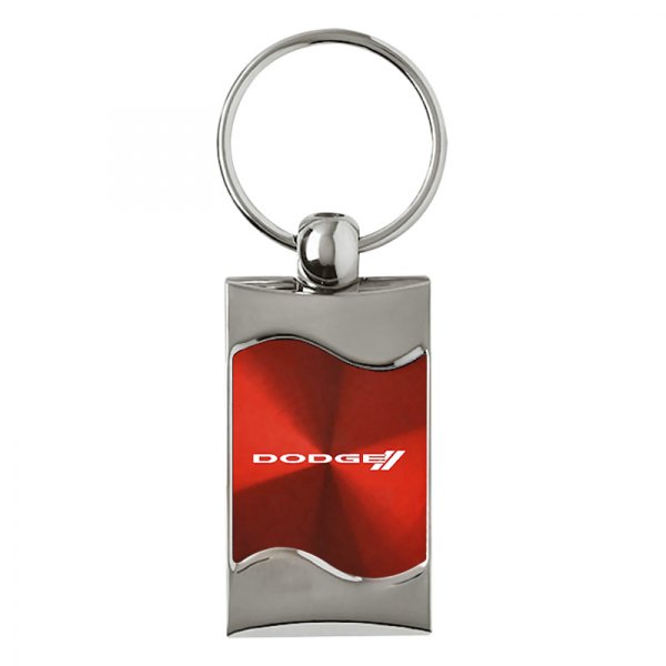 Autogold® - Dodge Stripe Logo Red Rectangular Wave Key Chain