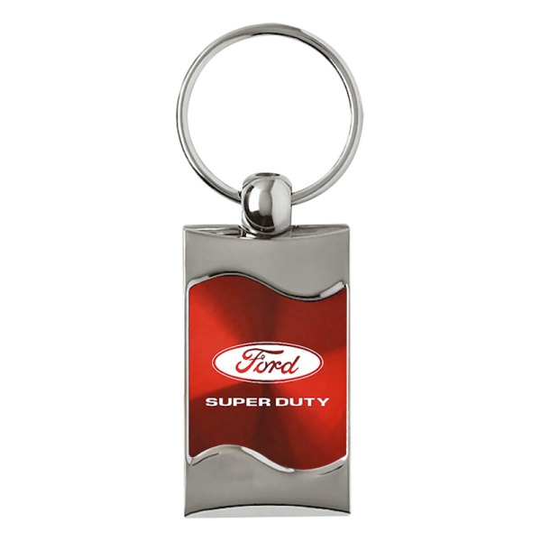 Autogold® - Super Duty Red Rectangular Wave Key Chain