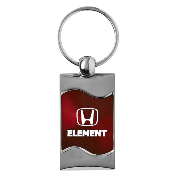 Autogold® - Element Burgundy Rectangular Wave Key Chain