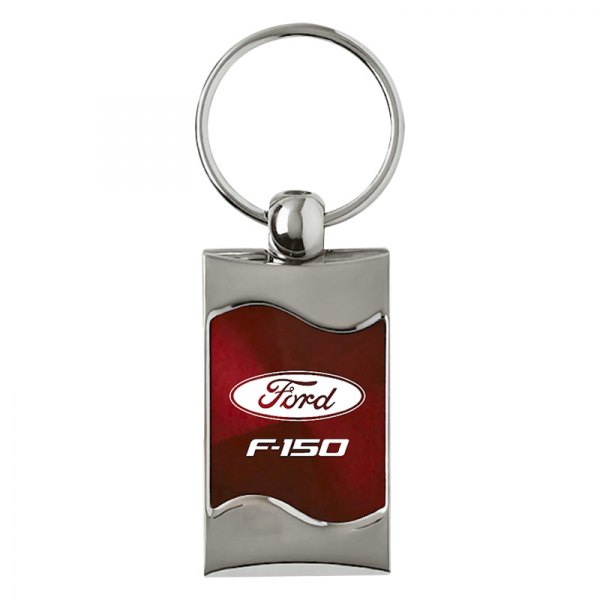 Autogold® - F-150 Burgundy Rectangular Wave Key Chain