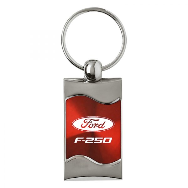 Autogold® - F-250 Red Rectangular Wave Key Chain