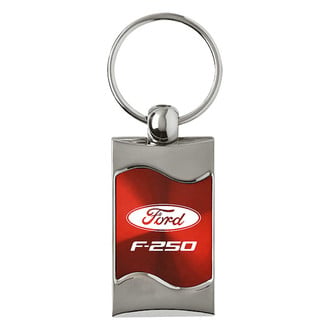 Autogold® - F-250 Red Rectangular Wave Key Chain