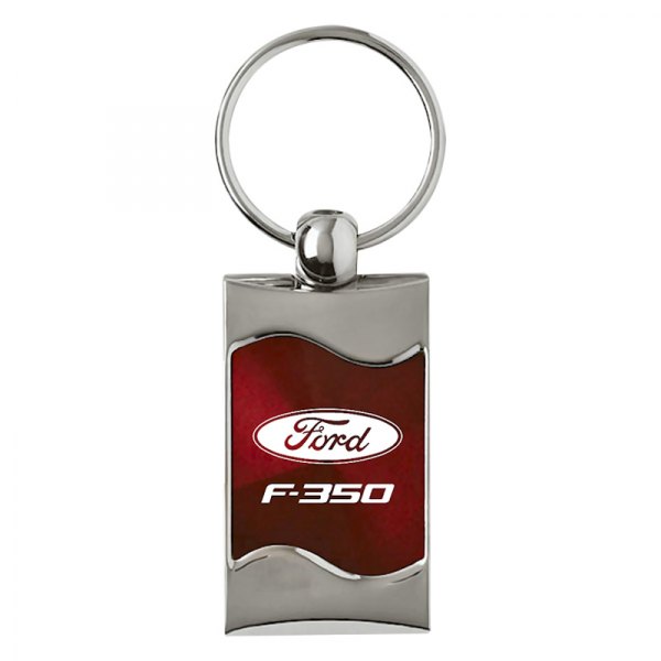 Autogold® - F-350 Burgundy Rectangular Wave Key Chain