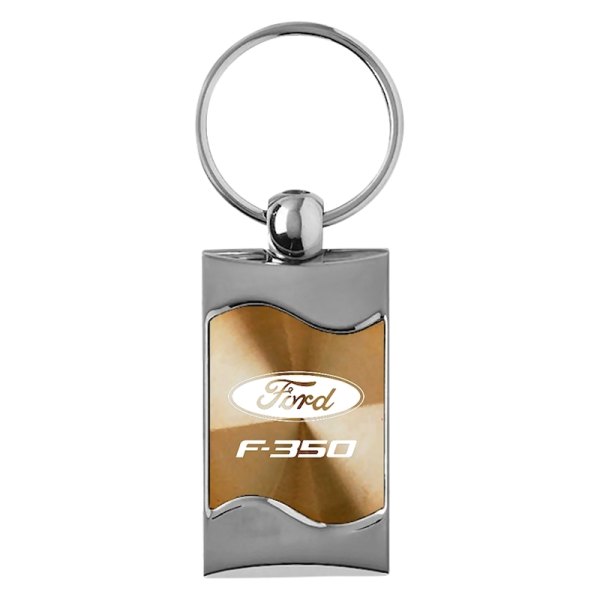 Autogold® - F-350 Gold Rectangular Wave Key Chain