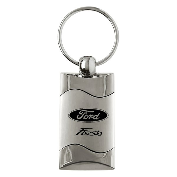 Autogold® - Fiesta Satin-Chrome Rectangular Wave Key Chain