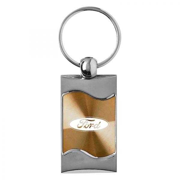 Autogold® - Ford Gold Rectangular Wave Key Chain