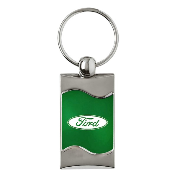 Autogold® - Ford Green Rectangular Wave Key Chain