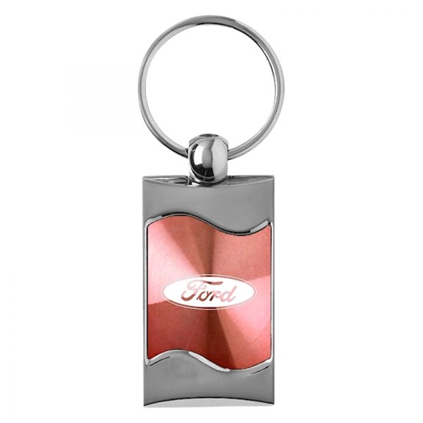 Autogold® - Ford Pink Rectangular Wave Key Chain