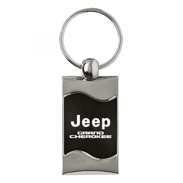 Autogold® - Grand Cherokee Black Rectangular Wave Key Chain