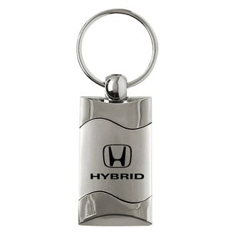 Autogold® - Hybrid (Honda) Satin-Chrome Rectangular Wave Key Chain
