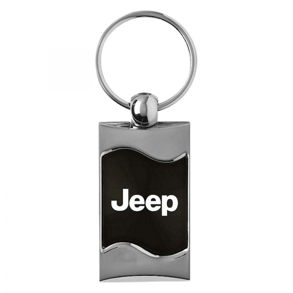 Autogold® - Jeep Black Rectangular Wave Key Chain