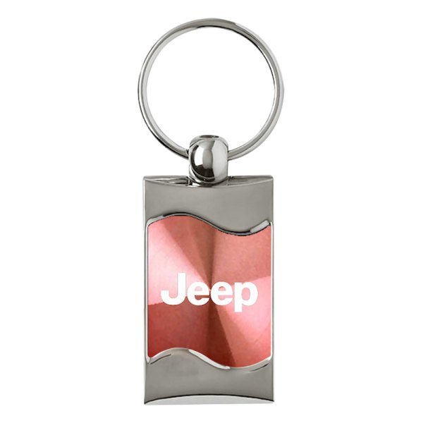 Autogold® - Jeep Pink Rectangular Wave Key Chain