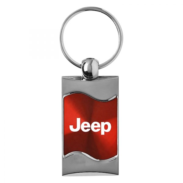 Autogold® - Jeep Red Rectangular Wave Key Chain