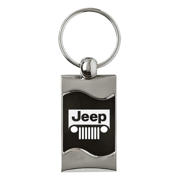 Autogold® - Jeep Grille Black Rectangular Wave Key Chain