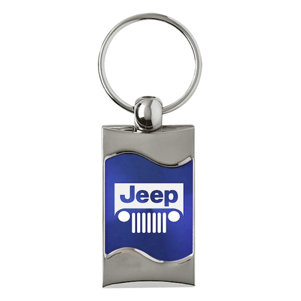 Autogold® - Jeep Grille Blue Rectangular Wave Key Chain