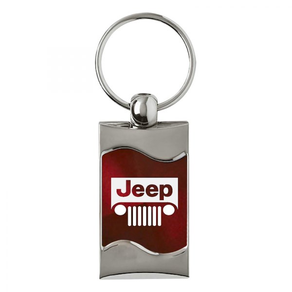 Autogold® - Jeep Grille Burgundy Rectangular Wave Key Chain