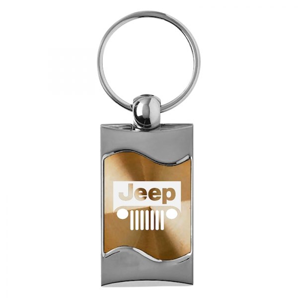 Autogold® - Jeep Grille Gold Rectangular Wave Key Chain