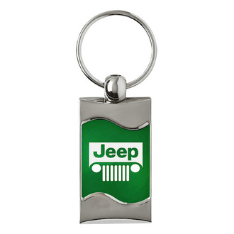 Autogold® - Jeep Grille Green Rectangular Wave Key Chain