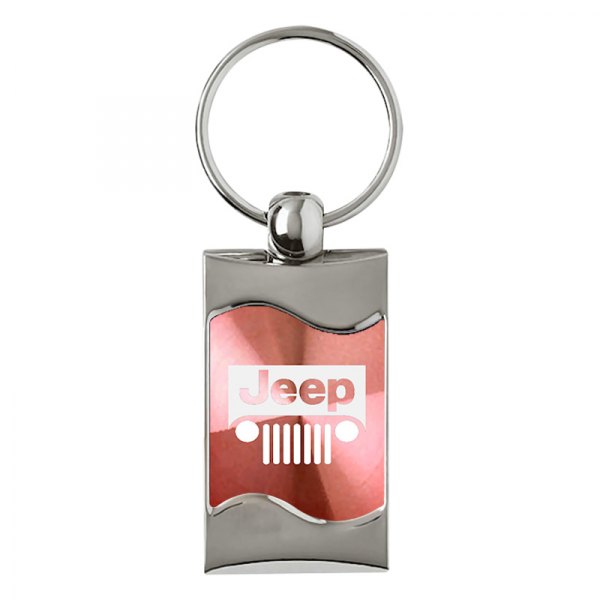 Autogold® - Jeep Grille Pink Rectangular Wave Key Chain