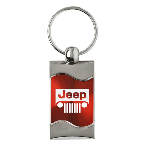Autogold® - Jeep Grille Red Rectangular Wave Key Chain
