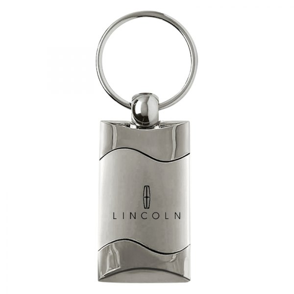 Autogold® - Lincoln Satin-Chrome Rectangular Wave Key Chain