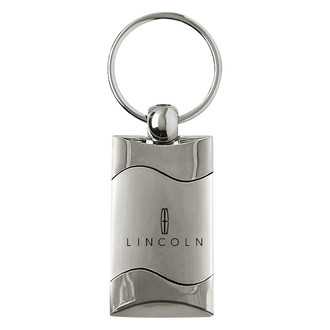 Autogold® - Lincoln Satin-Chrome Rectangular Wave Key Chain